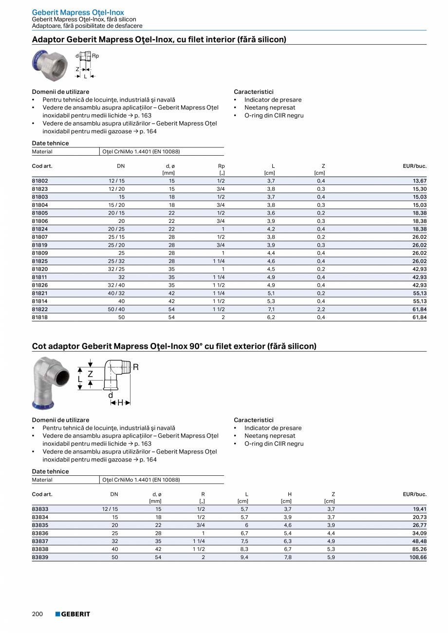 Pagina 199-Catalog GEBERIT - Sisteme de tevi - 2022  Catalog, brosura Romana .....................................