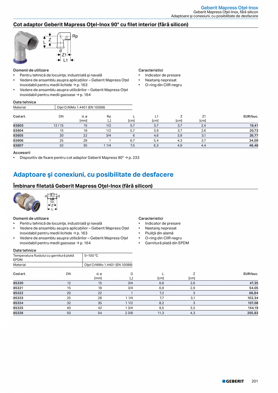 Pagina 200-Catalog GEBERIT - Sisteme de tevi - 2022  Catalog, brosura Romana  .  .  .  .  .  .  .
Etanșări  ....