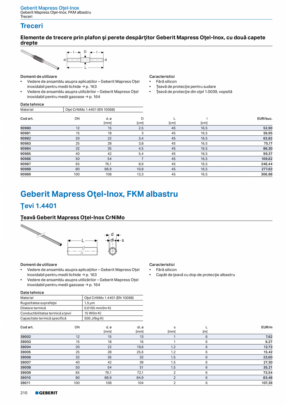 Pagina 209-Catalog GEBERIT - Sisteme de tevi - 2022  Catalog, brosura Romana 1
390.324.14.1
390.424.14.1
390...