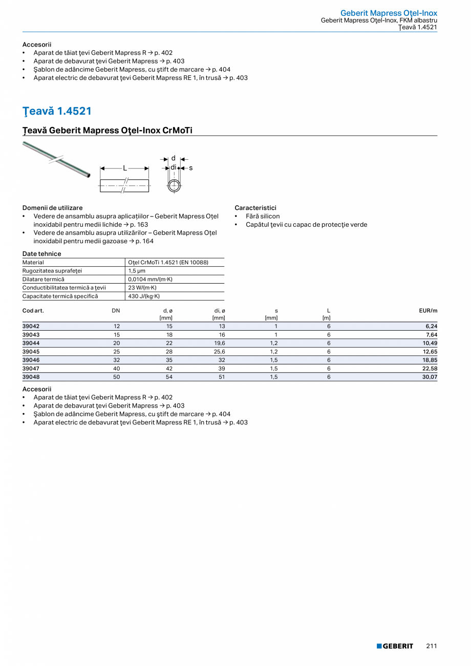 Pagina 210-Catalog GEBERIT - Sisteme de tevi - 2022  Catalog, brosura Romana 30

50

32

10

0,1

5,3

4,9

4...