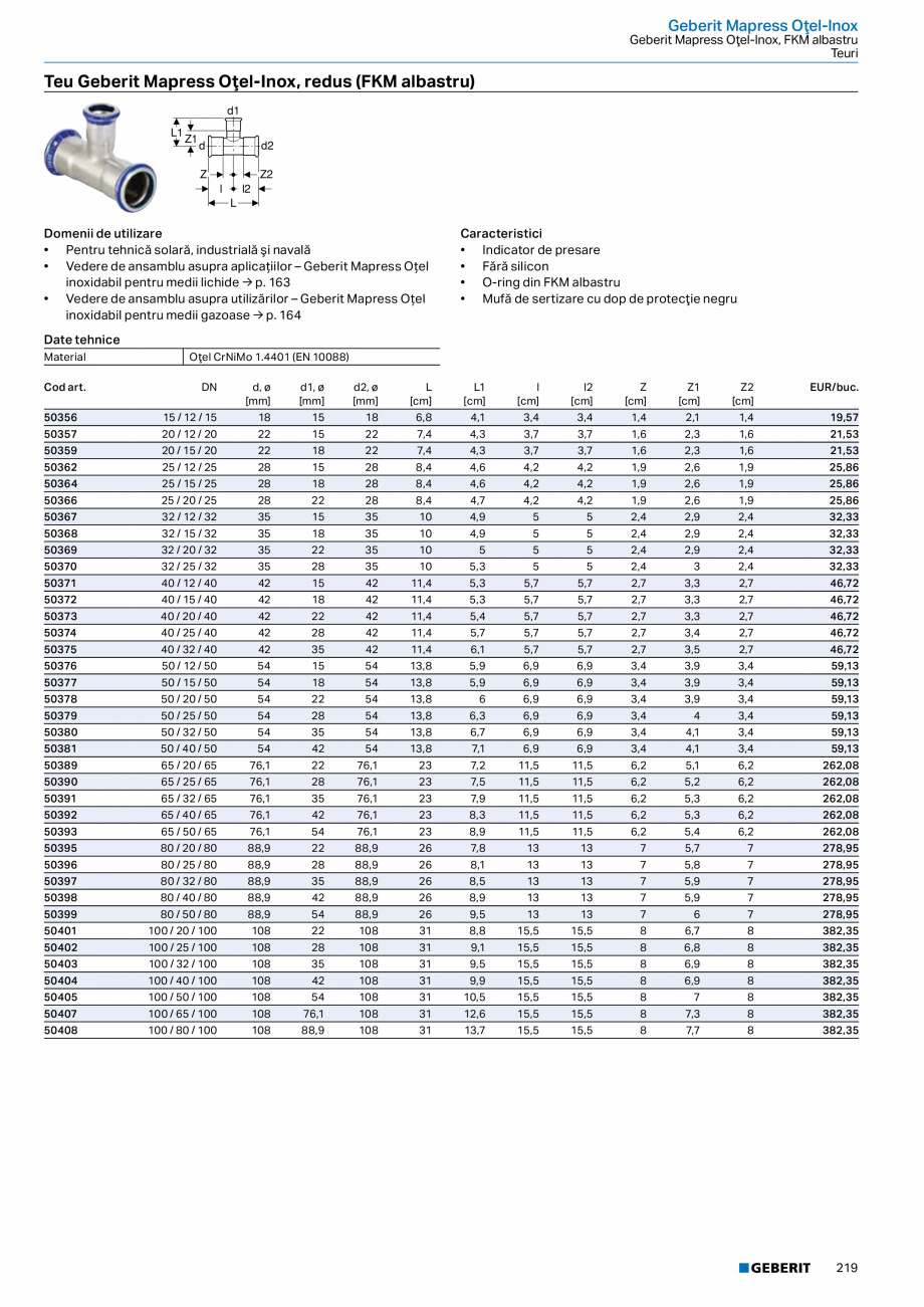 Pagina 218-Catalog GEBERIT - Sisteme de tevi - 2022  Catalog, brosura Romana ptimizat fonic
• Cu rază...