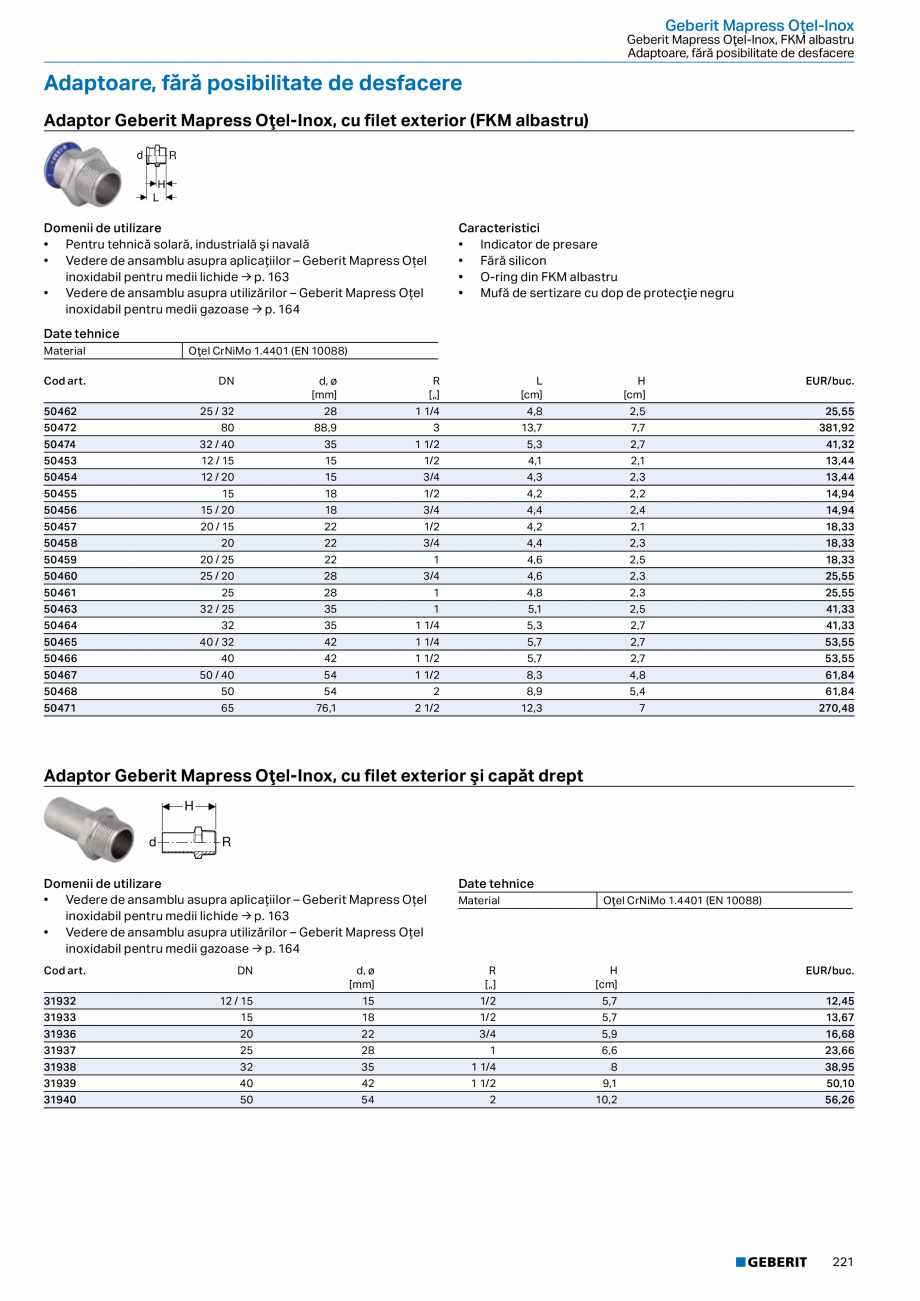 Pagina 220-Catalog GEBERIT - Sisteme de tevi - 2022  Catalog, brosura Romana P

Fitinguri
Reducţii
...