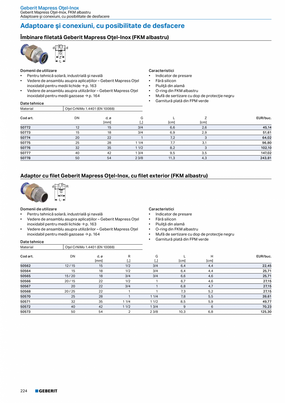 Pagina 223-Catalog GEBERIT - Sisteme de tevi - 2022  Catalog, brosura Romana P
=

+

G

=

G

Domenii de...