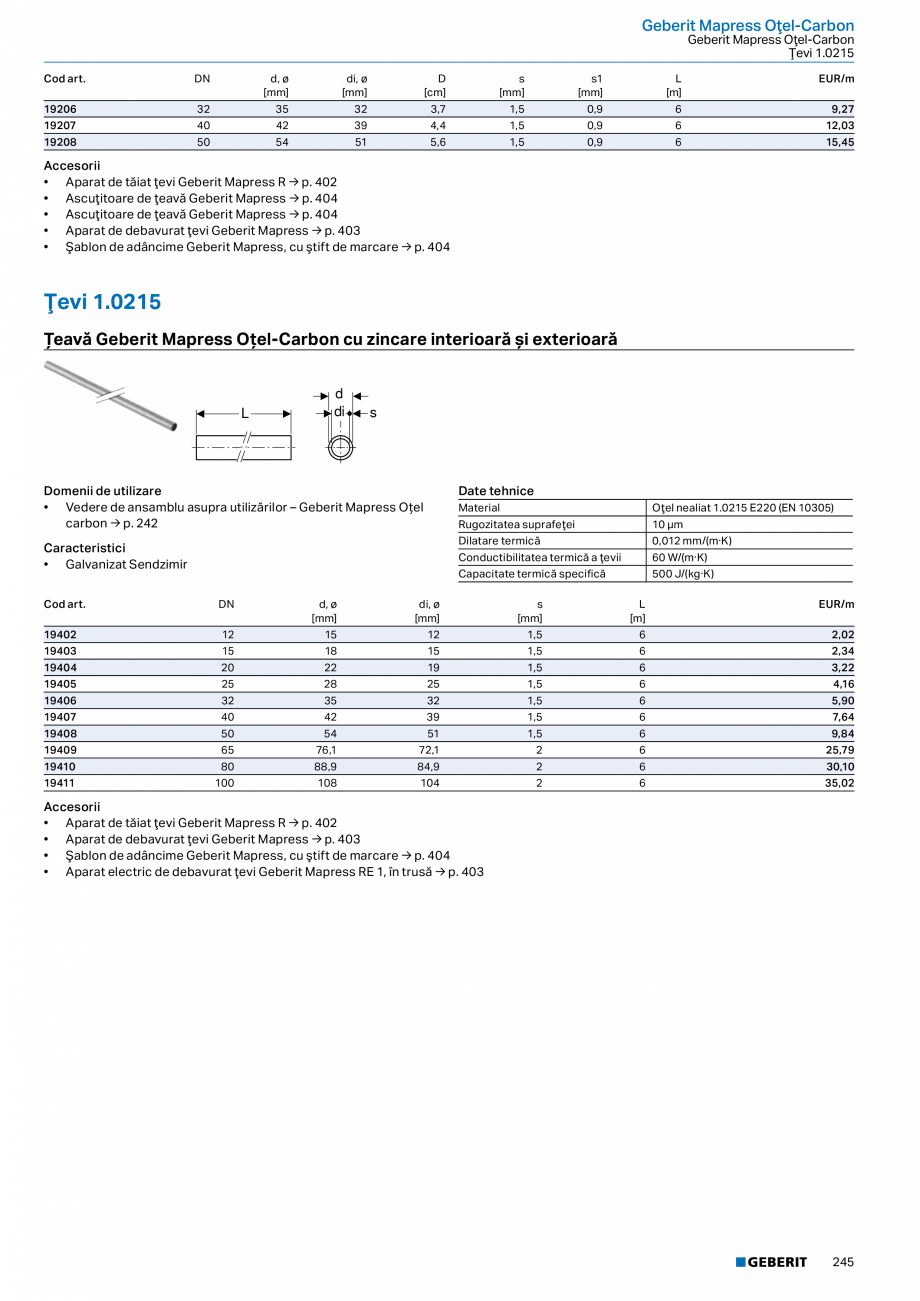 Pagina 244-Catalog GEBERIT - Sisteme de tevi - 2022  Catalog, brosura Romana .  .  .  .  .  .  .  .  .  .  ....