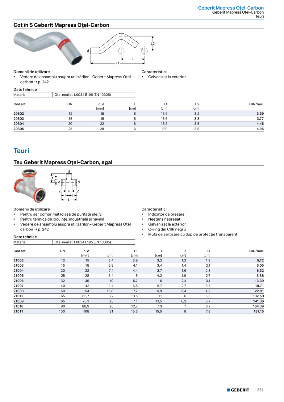 Pagina 250-Catalog GEBERIT - Sisteme de tevi - 2022  Catalog, brosura Romana diu BKZ 5.2 conform protecţiei la...