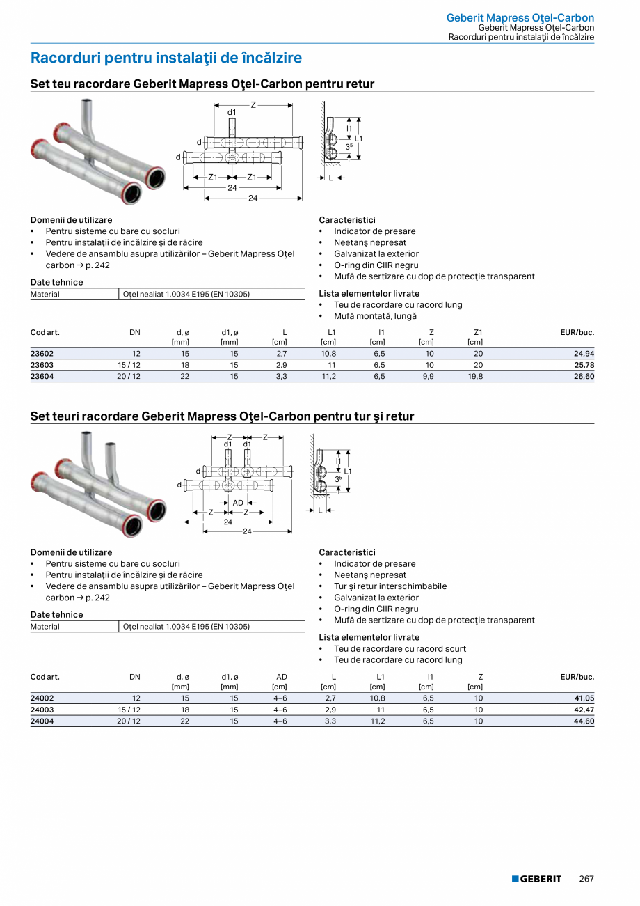 Pagina 266-Catalog GEBERIT - Sisteme de tevi - 2022  Catalog, brosura Romana sie de pardoseală Geberit HDPE,...