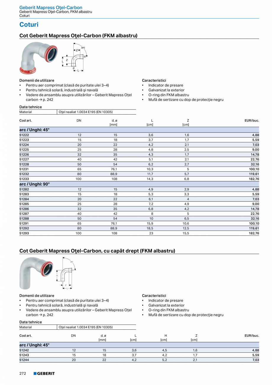 Pagina 271-Catalog GEBERIT - Sisteme de tevi - 2022  Catalog, brosura Romana s Oţel-Inox.........................