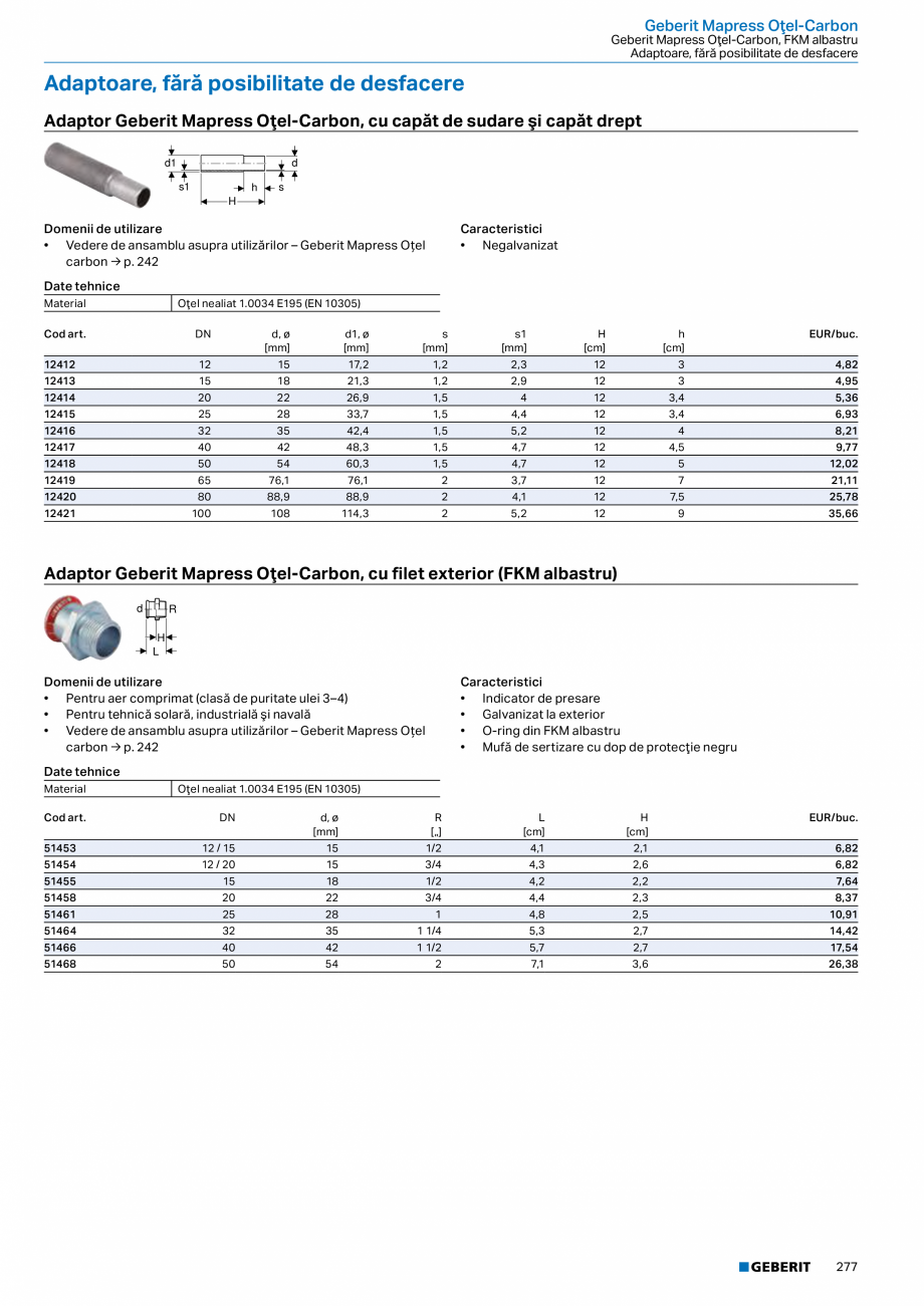 Pagina 276-Catalog GEBERIT - Sisteme de tevi - 2022  Catalog, brosura Romana  .  .  .  .  .  .  .  .  .  .  .  ...