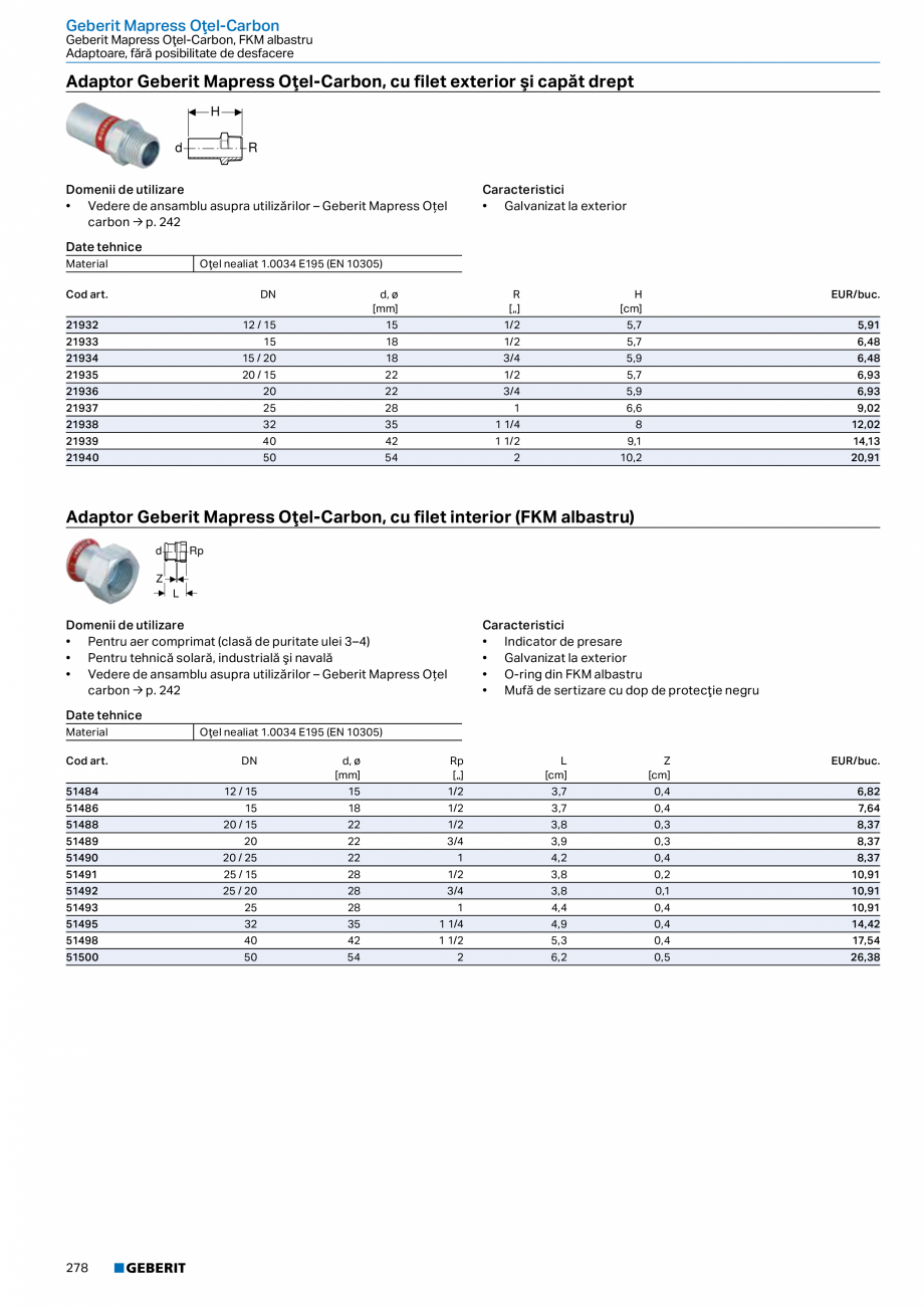 Pagina 277-Catalog GEBERIT - Sisteme de tevi - 2022  Catalog, brosura Romana  .  .  .  .  .  .  .  .  .  .  .  ...