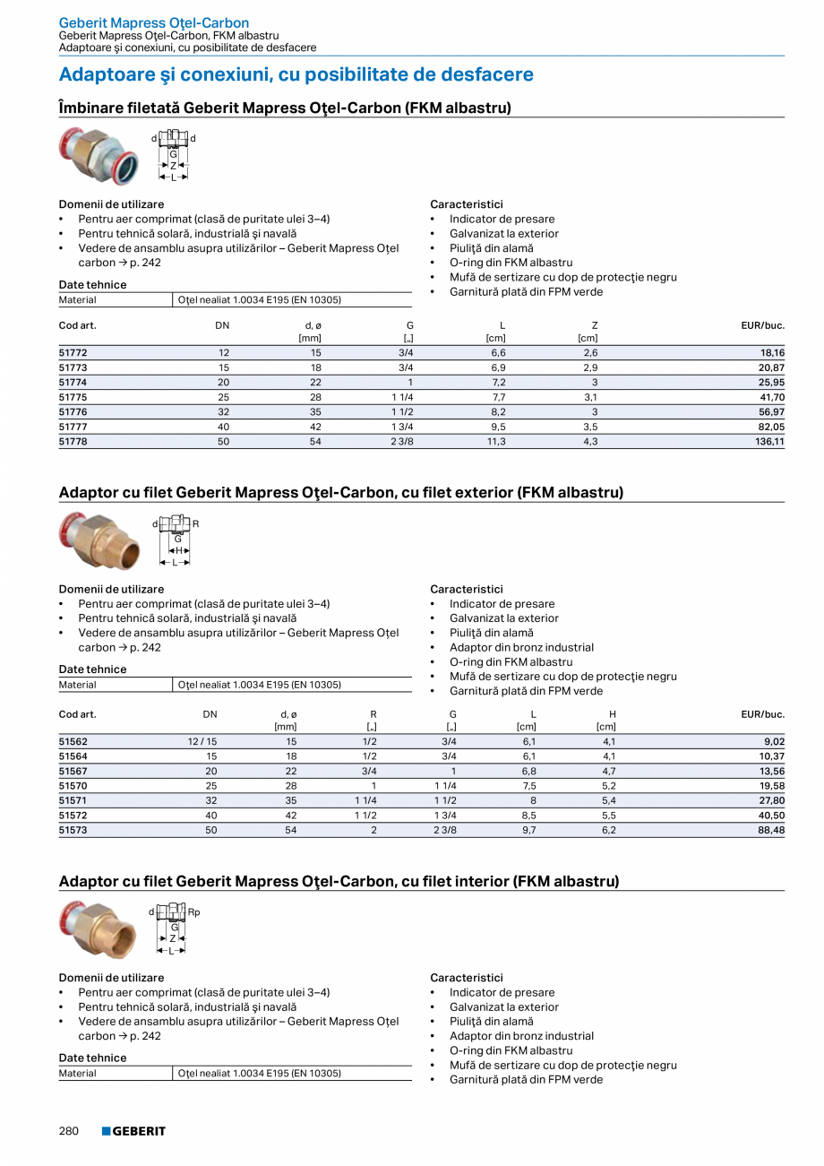 Pagina 279-Catalog GEBERIT - Sisteme de tevi - 2022  Catalog, brosura Romana   .  .  .  .  .  .  .  .  .  .  . ...