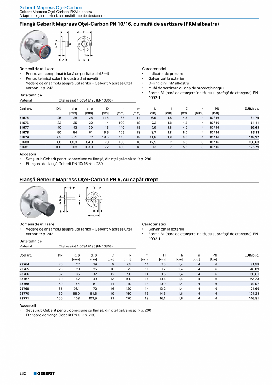 Pagina 281-Catalog GEBERIT - Sisteme de tevi - 2022  Catalog, brosura Romana gent de răcire

-30 – +120 °C
...