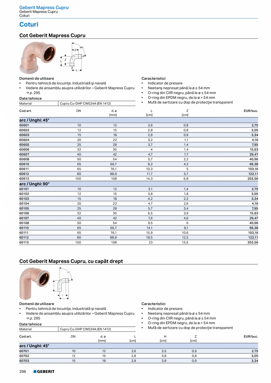 Pagina 297-Catalog GEBERIT - Sisteme de tevi - 2022  Catalog, brosura Romana re cu dop de protecţie...