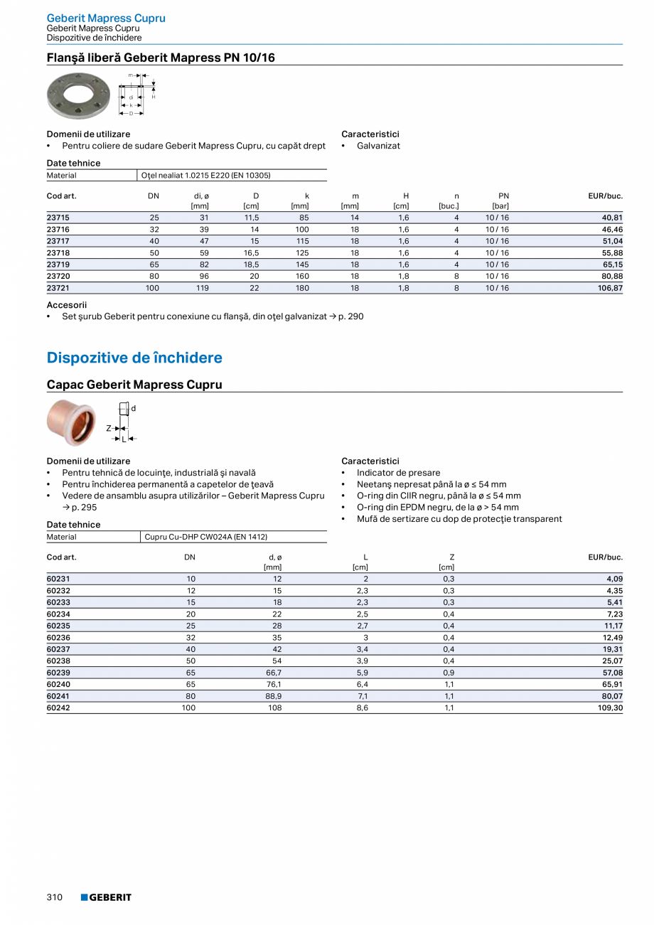 Pagina 309-Catalog GEBERIT - Sisteme de tevi - 2022  Catalog, brosura Romana 
31247

100 / 40 / 100

108

42
...