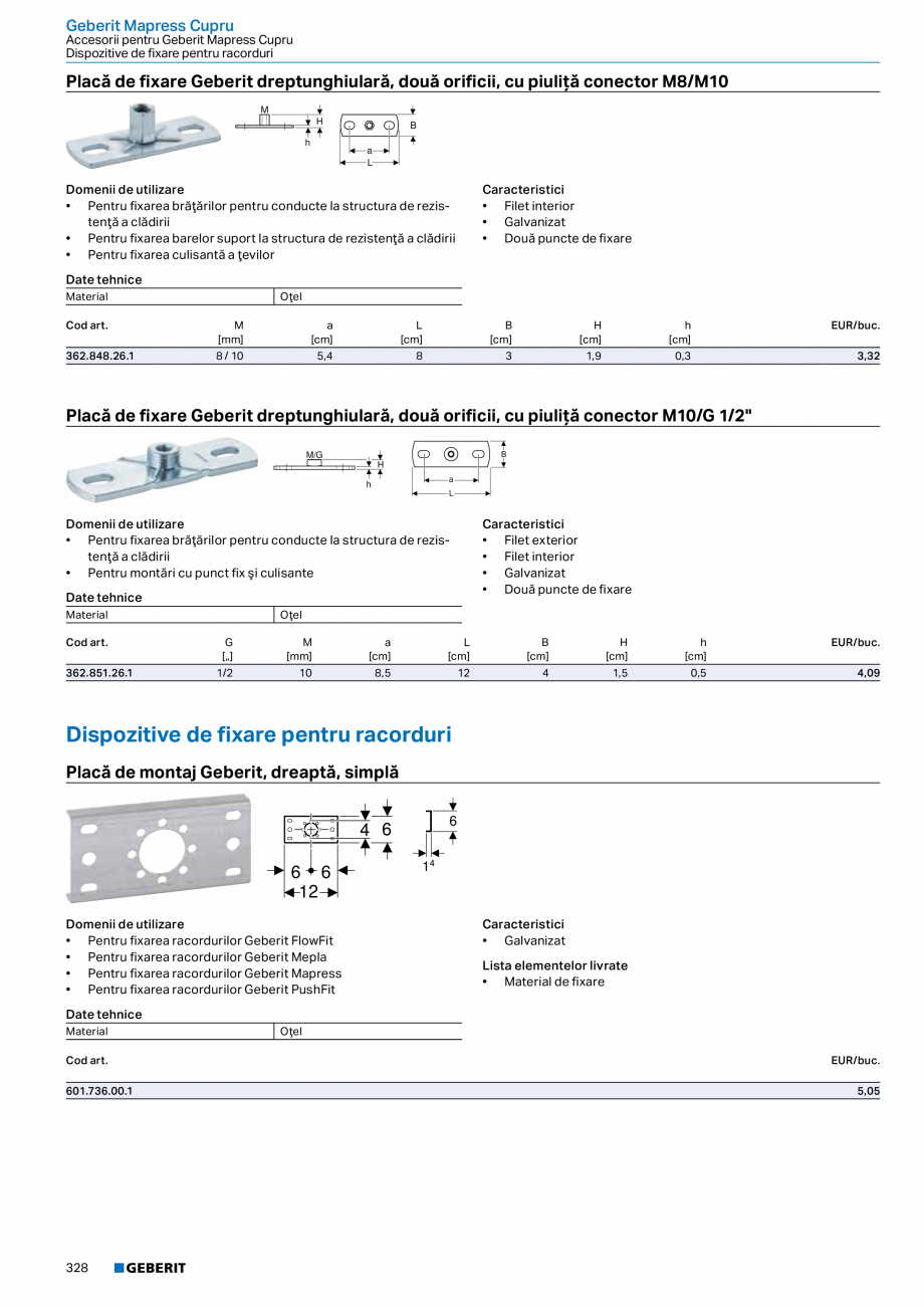 Pagina 327-Catalog GEBERIT - Sisteme de tevi - 2022  Catalog, brosura Romana 
• Indicator de presare
•...