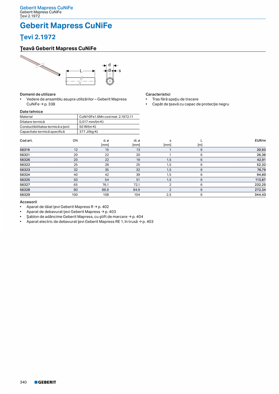 Pagina 339-Catalog GEBERIT - Sisteme de tevi - 2022  Catalog, brosura Romana entru flanşă liberă conform EN ...