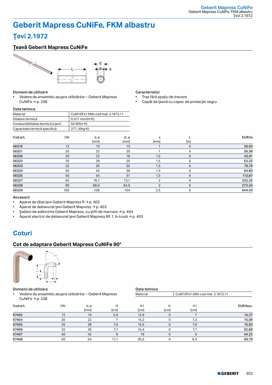 Pagina 352-Catalog GEBERIT - Sisteme de tevi - 2022  Catalog, brosura Romana ,9

3,9

8,50

82306

20 / 15

22
...