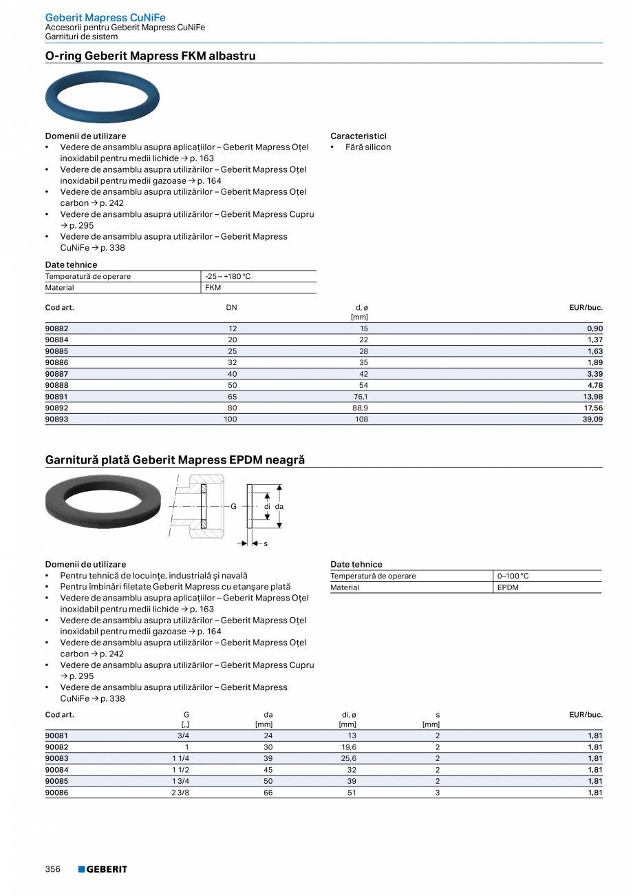 Pagina 355-Catalog GEBERIT - Sisteme de tevi - 2022  Catalog, brosura Romana el-Inox, cu capăt drept (fără ...