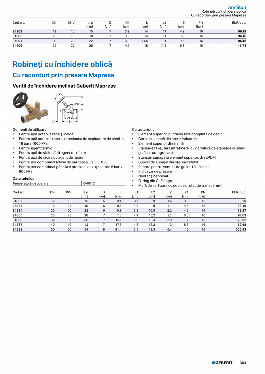 Pagina 362-Catalog GEBERIT - Sisteme de tevi - 2022  Catalog, brosura Romana ică de locuinţe, industrială...