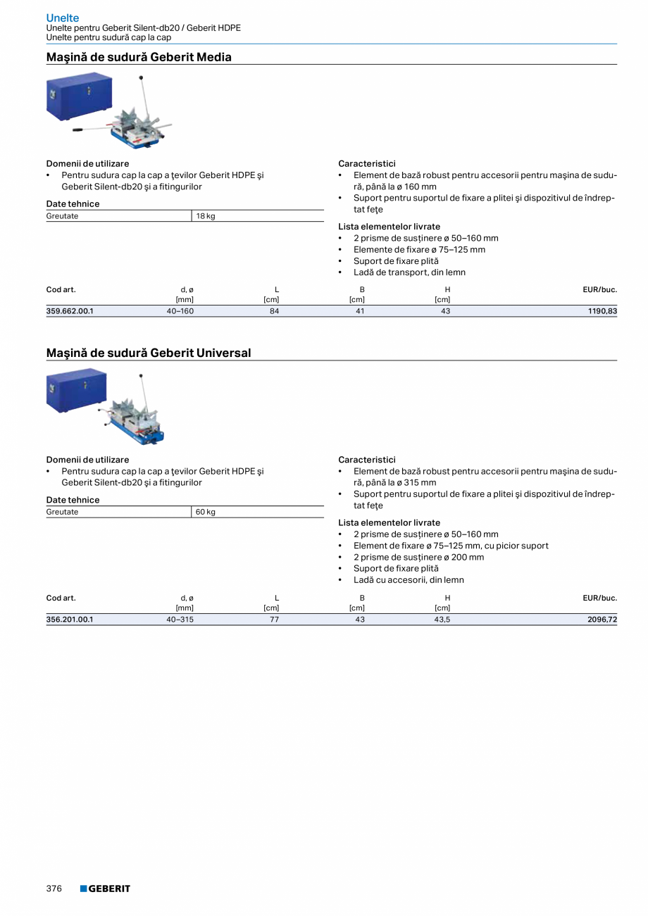 Pagina 375-Catalog GEBERIT - Sisteme de tevi - 2022  Catalog, brosura Romana ide → p. 163
• Vedere de...