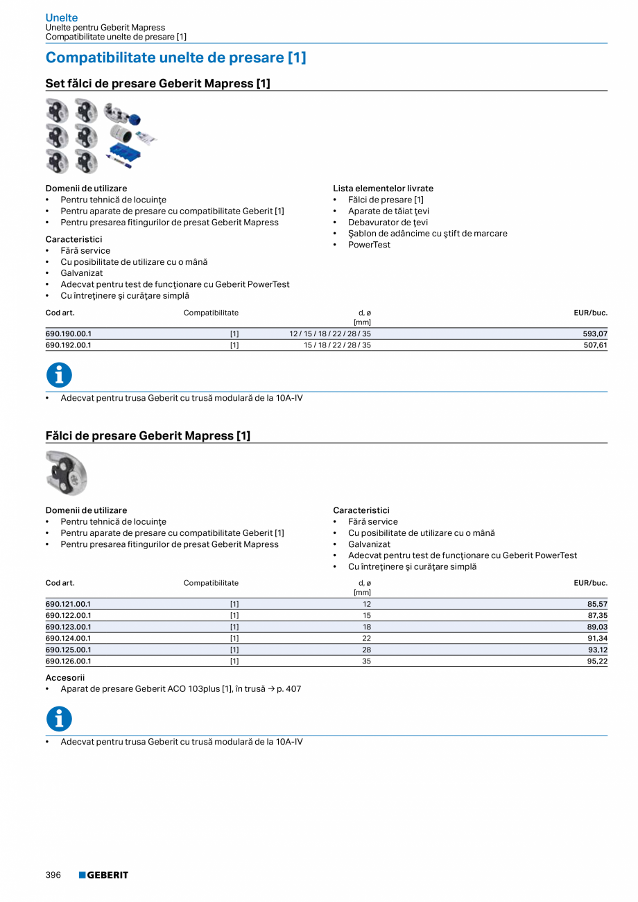 Pagina 395-Catalog GEBERIT - Sisteme de tevi - 2022  Catalog, brosura Romana pra aplicațiilor – Geberit...
