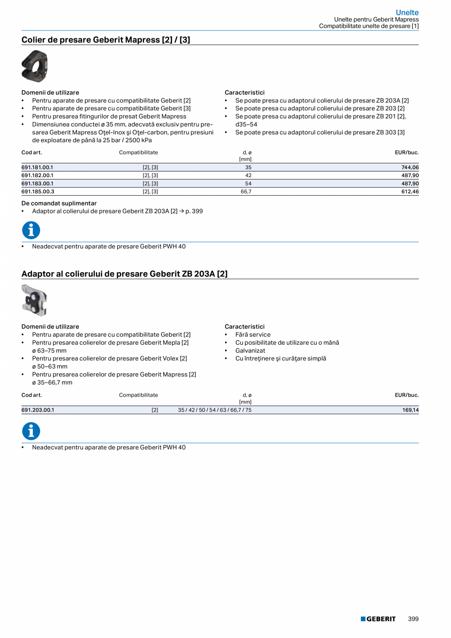 Pagina 398-Catalog GEBERIT - Sisteme de tevi - 2022  Catalog, brosura Romana lichide → p. 163
• Vedere de...