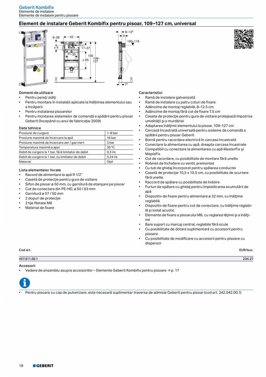 Pagina 17-Catalog GEBERIT - Sisteme sanitare - 2022  Catalog, brosura Romana re cu acționare manuală
•...