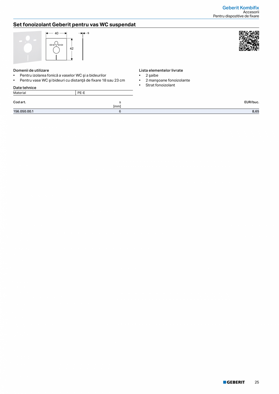 Pagina 24-Catalog GEBERIT - Sisteme sanitare - 2022  Catalog, brosura Romana  44 / 32 mm
• 2 tije filetate...