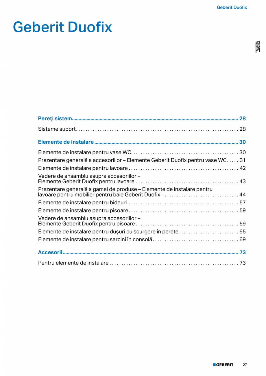 Pagina 26-Catalog GEBERIT - Sisteme sanitare - 2022  Catalog, brosura Romana 
Sisteme de comandă
a spălării...