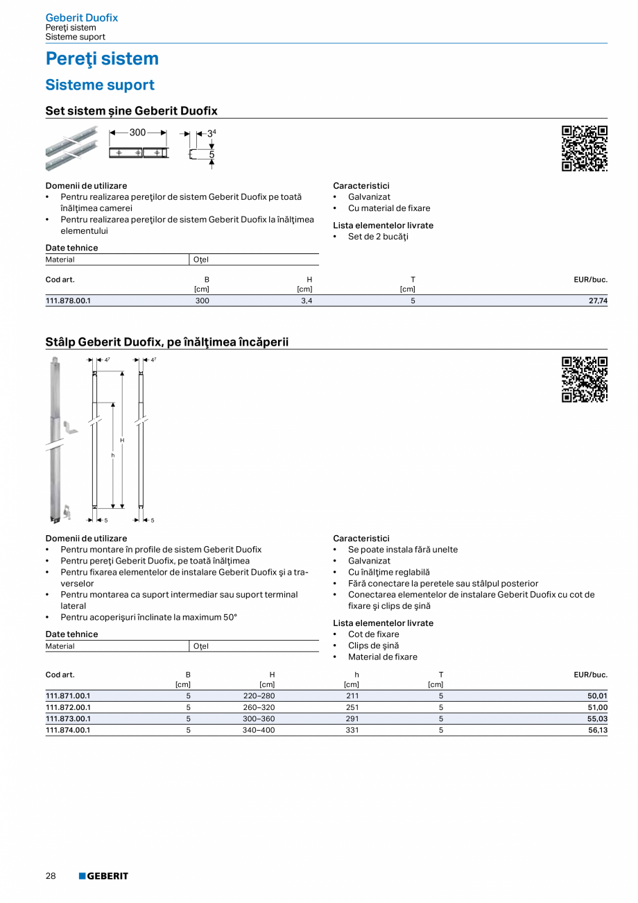 Pagina 27-Catalog GEBERIT - Sisteme sanitare - 2022  Catalog, brosura Romana entului sau
a încăperii
•...