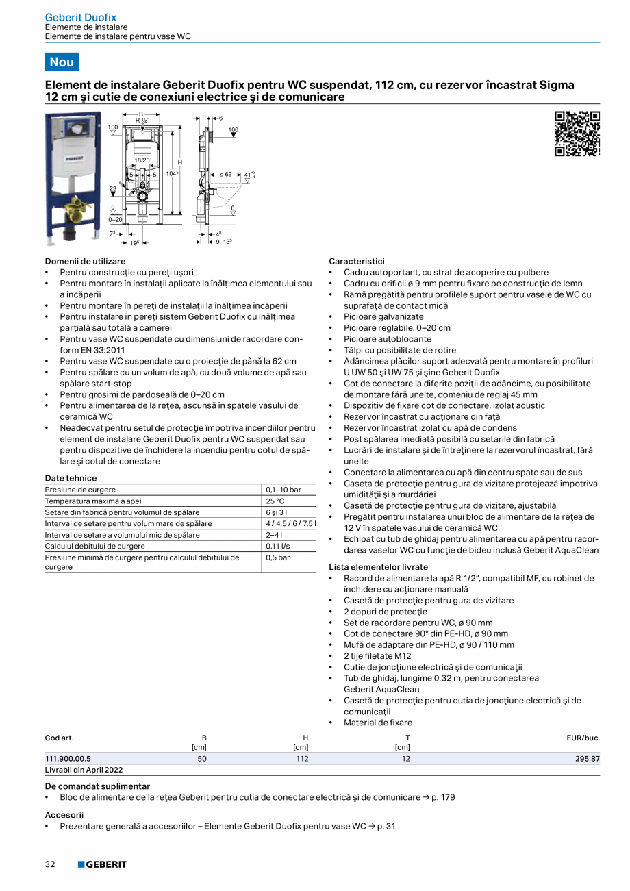 Pagina 31-Catalog GEBERIT - Sisteme sanitare - 2022  Catalog, brosura Romana  Ramă de instalare...