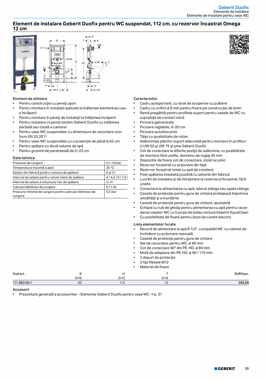 Pagina 38-Catalog GEBERIT - Sisteme sanitare - 2022  Catalog, brosura Romana 
până la maximum 15 bar / 1500 ...