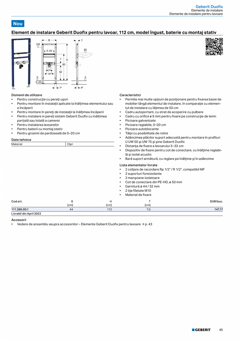 Pagina 44-Catalog GEBERIT - Sisteme sanitare - 2022  Catalog, brosura Romana 


Domenii de utilizare
•...