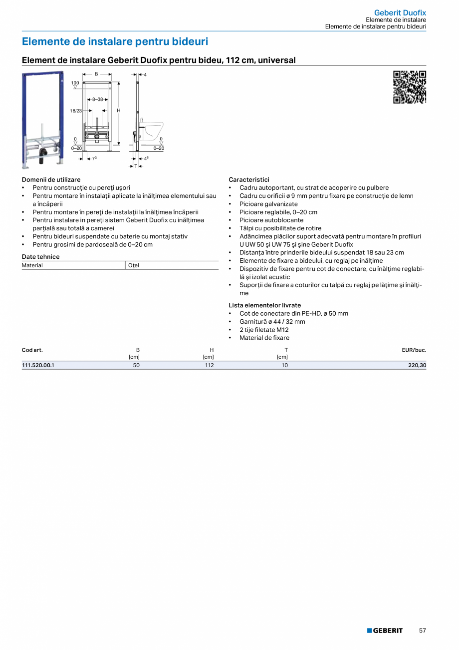 Pagina 56-Catalog GEBERIT - Sisteme sanitare - 2022  Catalog, brosura Romana at, fără
unelte
• Conectare...