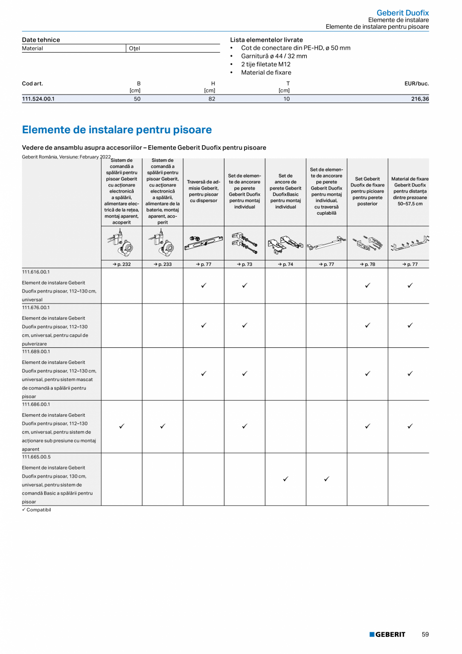 Pagina 58-Catalog GEBERIT - Sisteme sanitare - 2022  Catalog, brosura Romana ea
parțială sau totală a...
