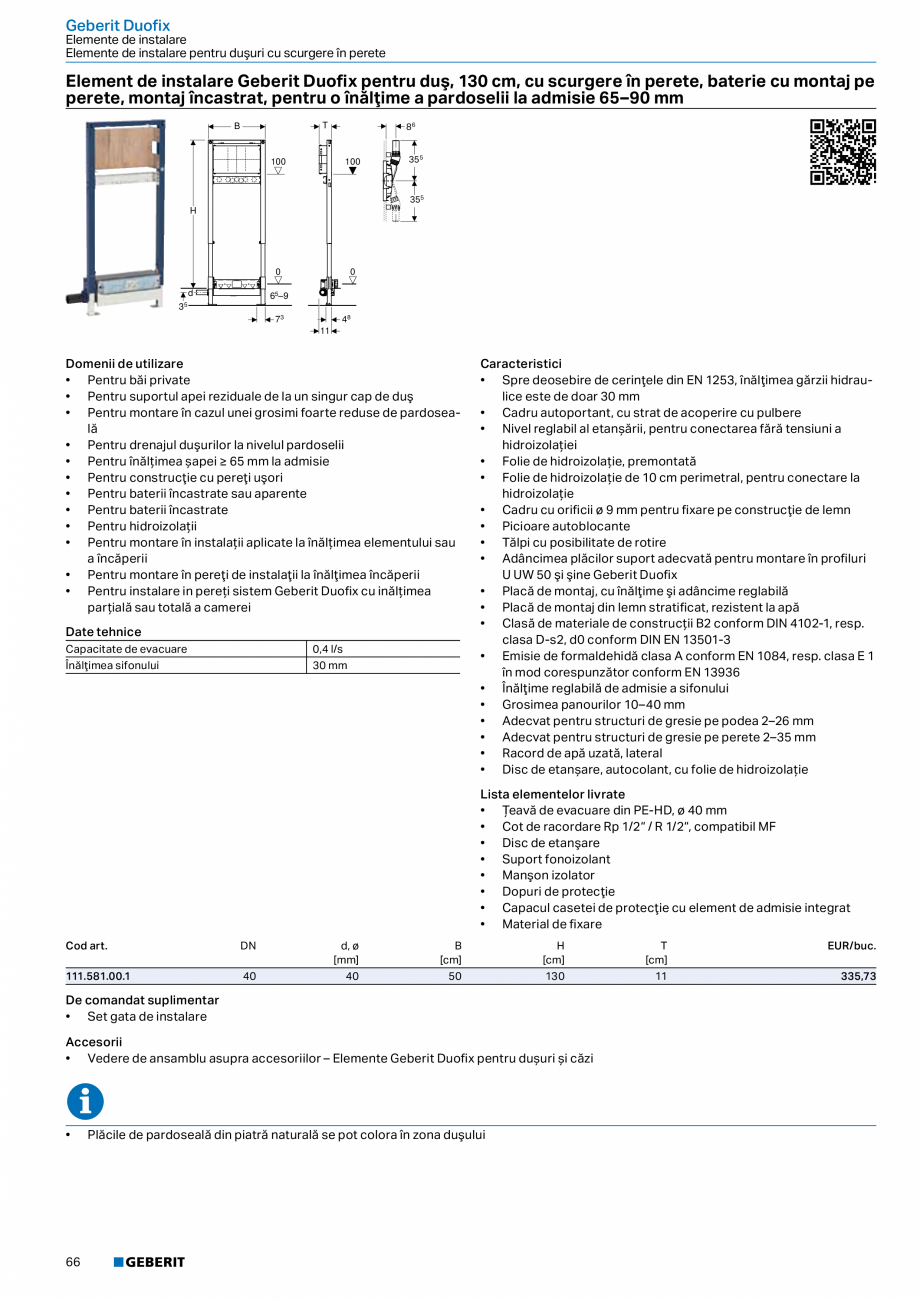 Pagina 65-Catalog GEBERIT - Sisteme sanitare - 2022  Catalog, brosura Romana  Pentru spălare cu un volum de...