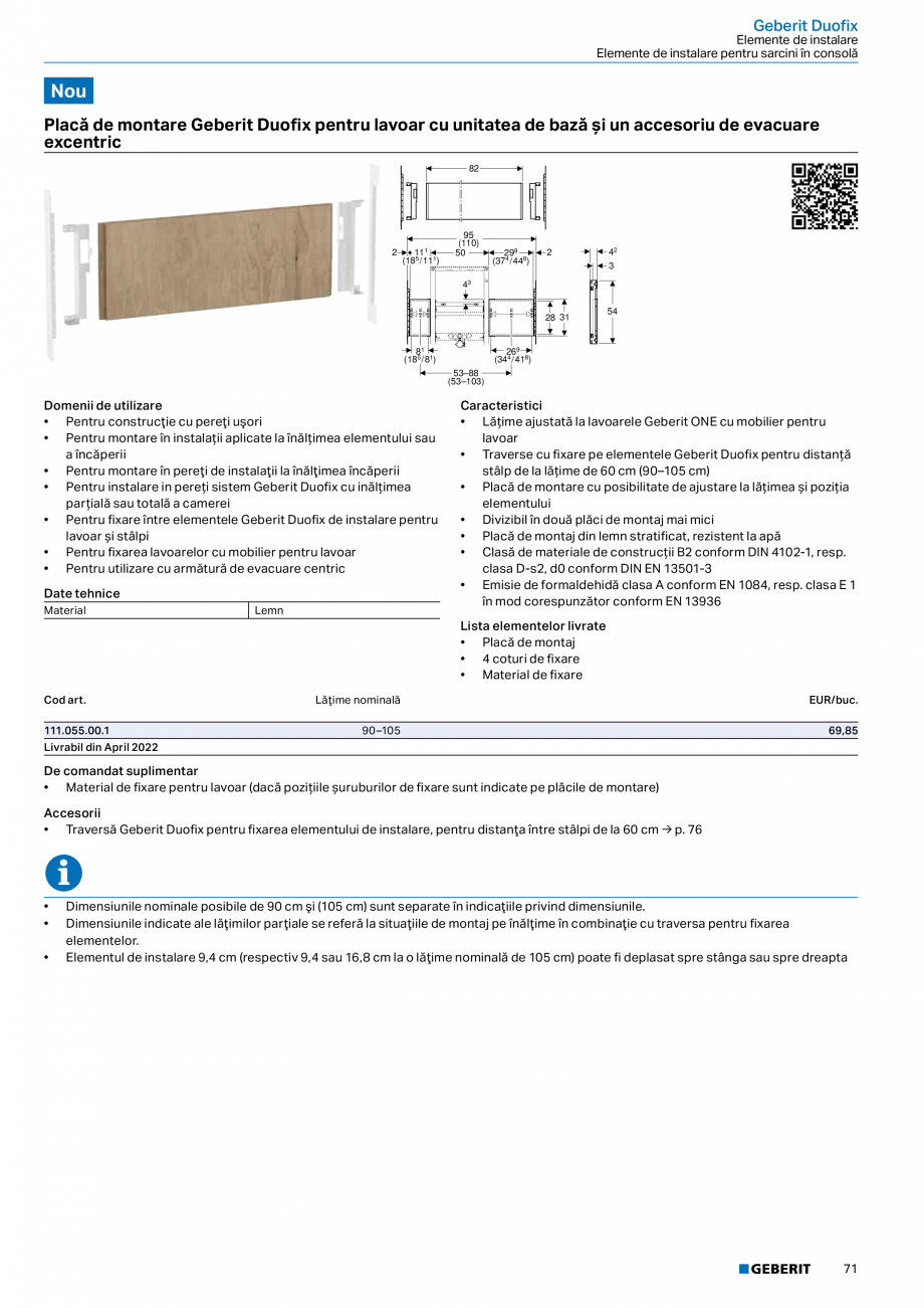 Pagina 70-Catalog GEBERIT - Sisteme sanitare - 2022  Catalog, brosura Romana nga sus
• Caseta de protecţie ...