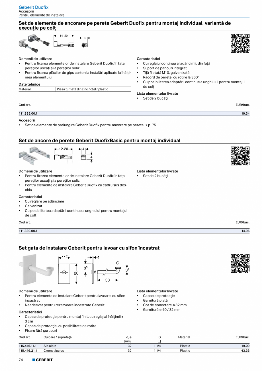 Pagina 73-Catalog GEBERIT - Sisteme sanitare - 2022  Catalog, brosura Romana  şi de întreţinere la...
