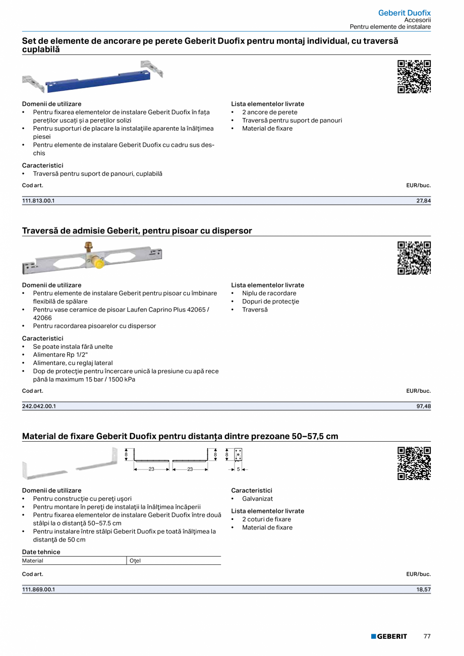 Pagina 76-Catalog GEBERIT - Sisteme sanitare - 2022  Catalog, brosura Romana lă cu setarile din fabrică
• ...