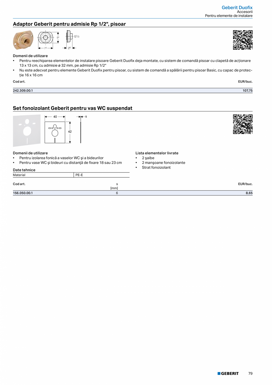 Pagina 78-Catalog GEBERIT - Sisteme sanitare - 2022  Catalog, brosura Romana  curgere

0,1–10 bar
...