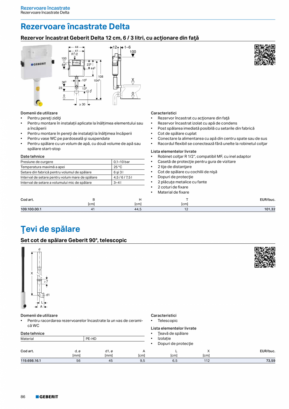 Pagina 85-Catalog GEBERIT - Sisteme sanitare - 2022  Catalog, brosura Romana ncţională
încastrată
111.562....