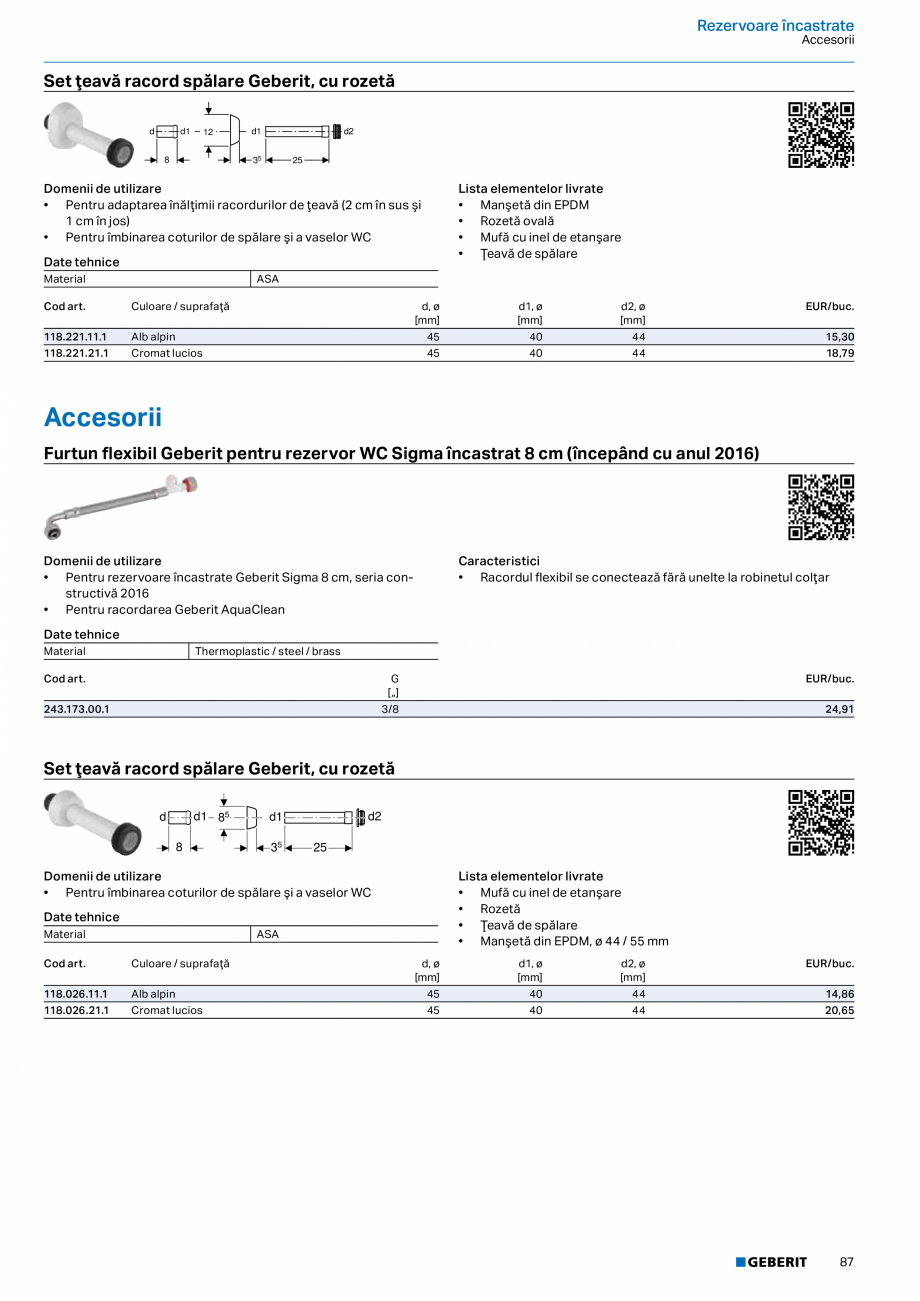 Pagina 86-Catalog GEBERIT - Sisteme sanitare - 2022  Catalog, brosura Romana ranforsare pentru
element de...