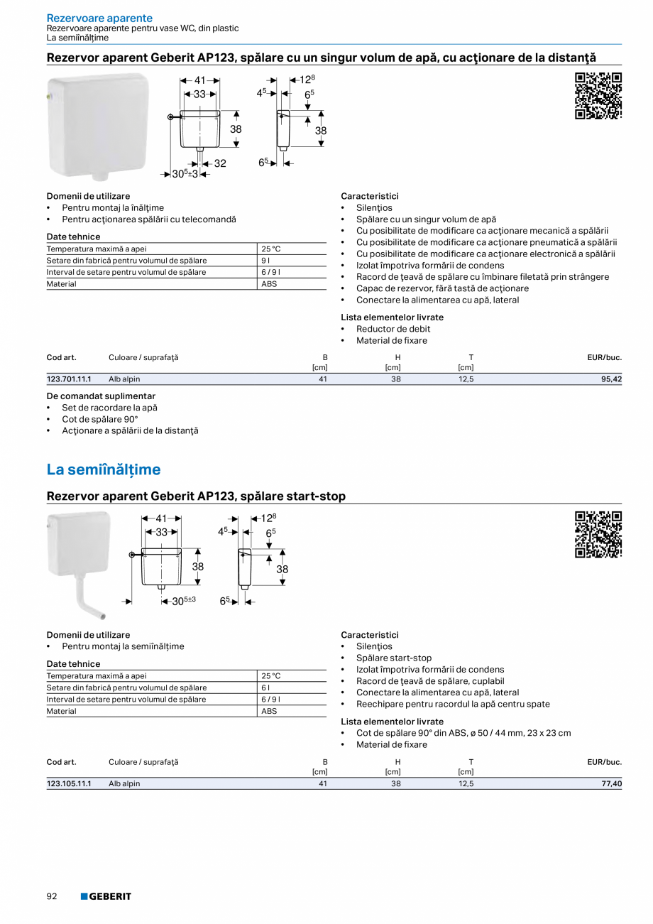 Pagina 91-Catalog GEBERIT - Sisteme sanitare - 2022  Catalog, brosura Romana ntaj stativ electronic cu
casetă...