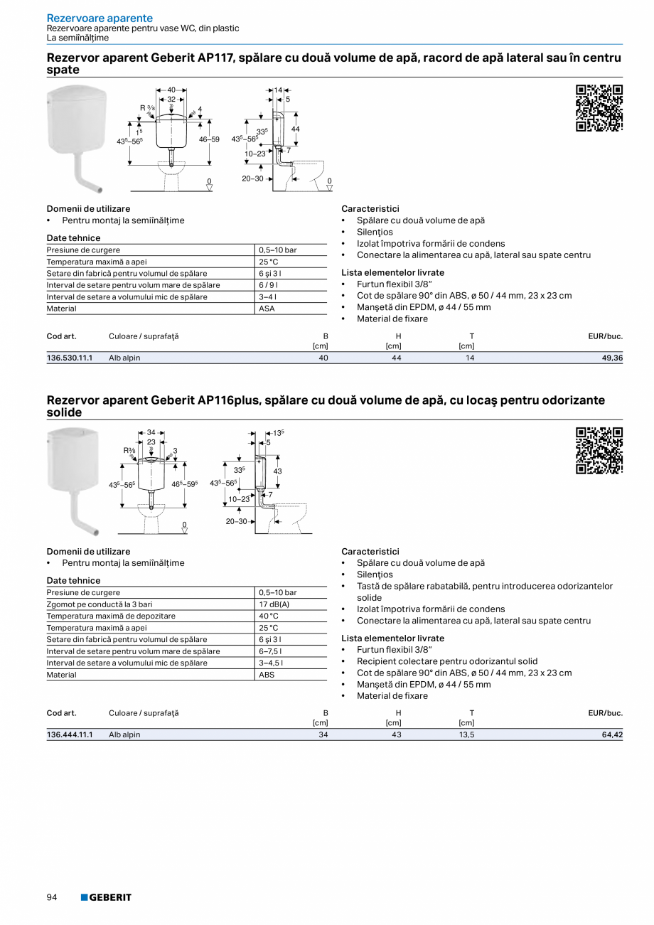 Pagina 93-Catalog GEBERIT - Sisteme sanitare - 2022  Catalog, brosura Romana x pentru lavoare → p. 43

46
...