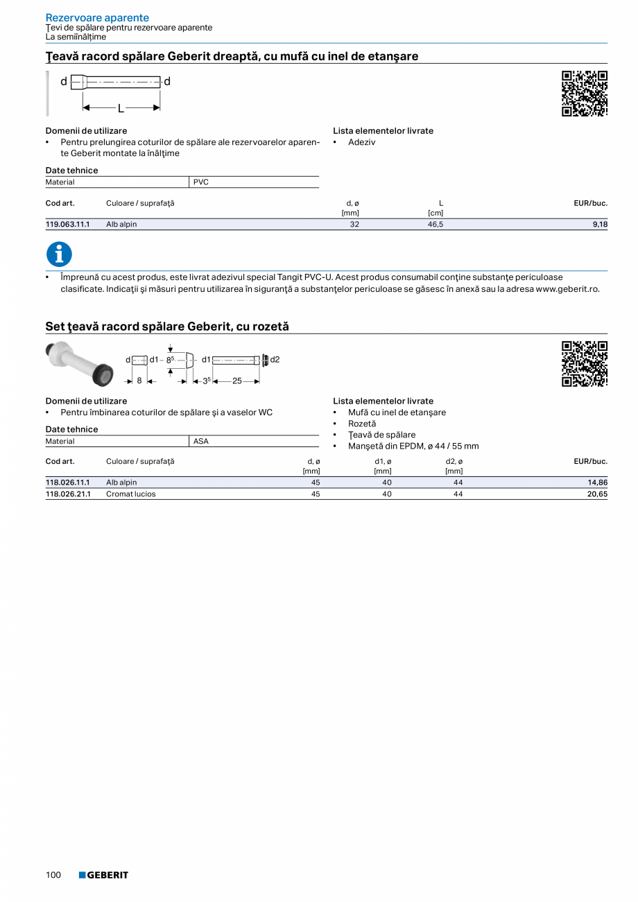 Pagina 99-Catalog GEBERIT - Sisteme sanitare - 2022  Catalog, brosura Romana orii
• Vedere de ansamblu...