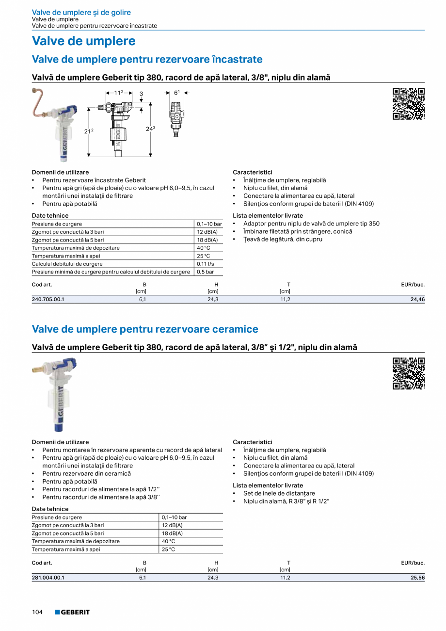 Pagina 103-Catalog GEBERIT - Sisteme sanitare - 2022  Catalog, brosura Romana Geberit Duofix cu inălțimea...