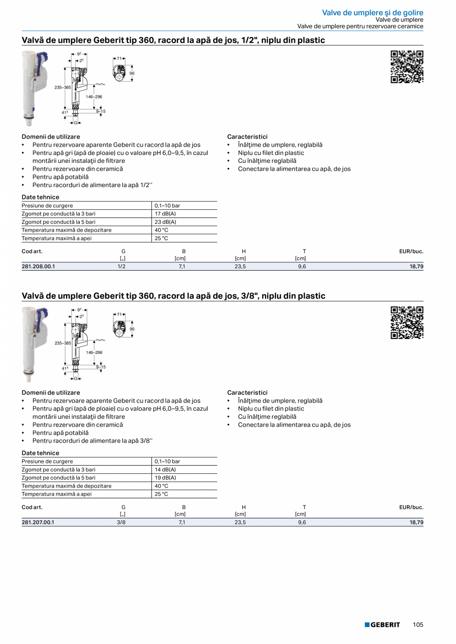 Pagina 104-Catalog GEBERIT - Sisteme sanitare - 2022  Catalog, brosura Romana ru cot de conectare, cu...