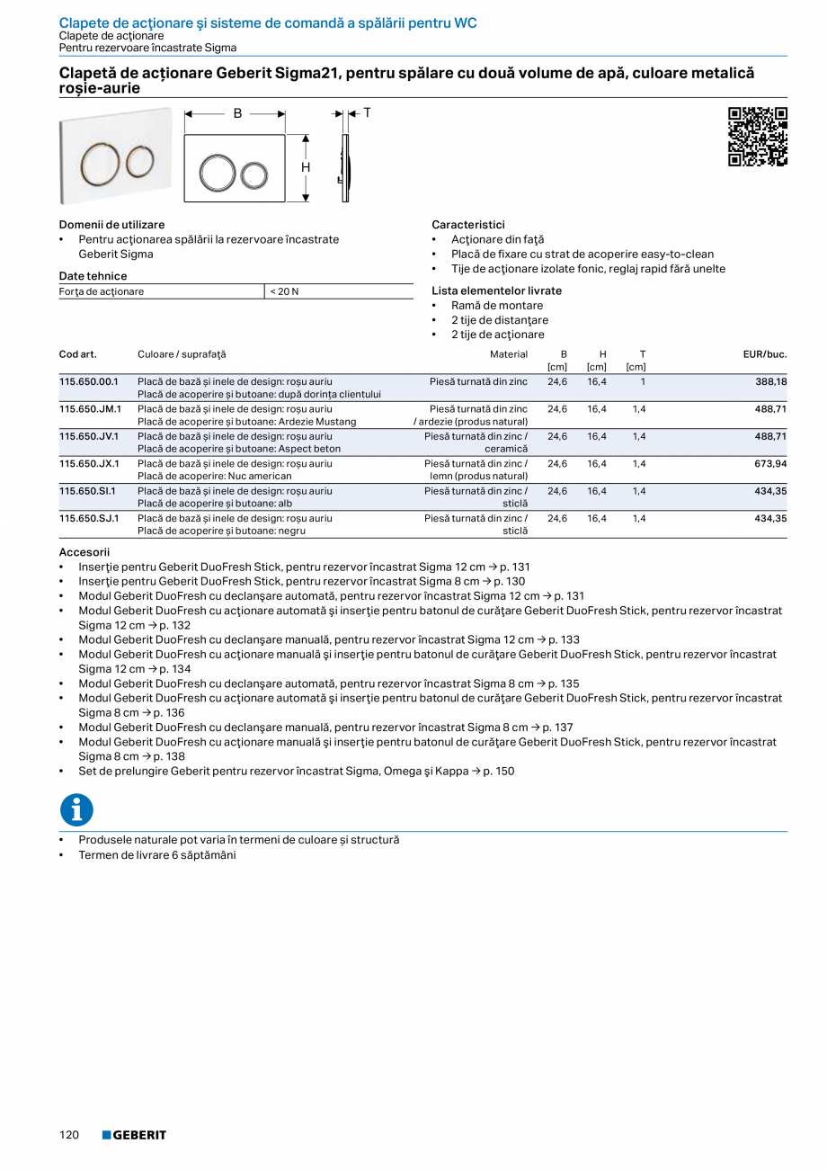 Pagina 119-Catalog GEBERIT - Sisteme sanitare - 2022  Catalog, brosura Romana nia, Versiune: February 2022
...