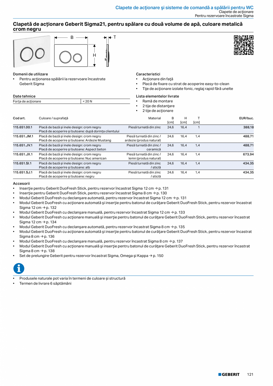 Pagina 120-Catalog GEBERIT - Sisteme sanitare - 2022  Catalog, brosura Romana tru pisoar, 112–130 cm,...