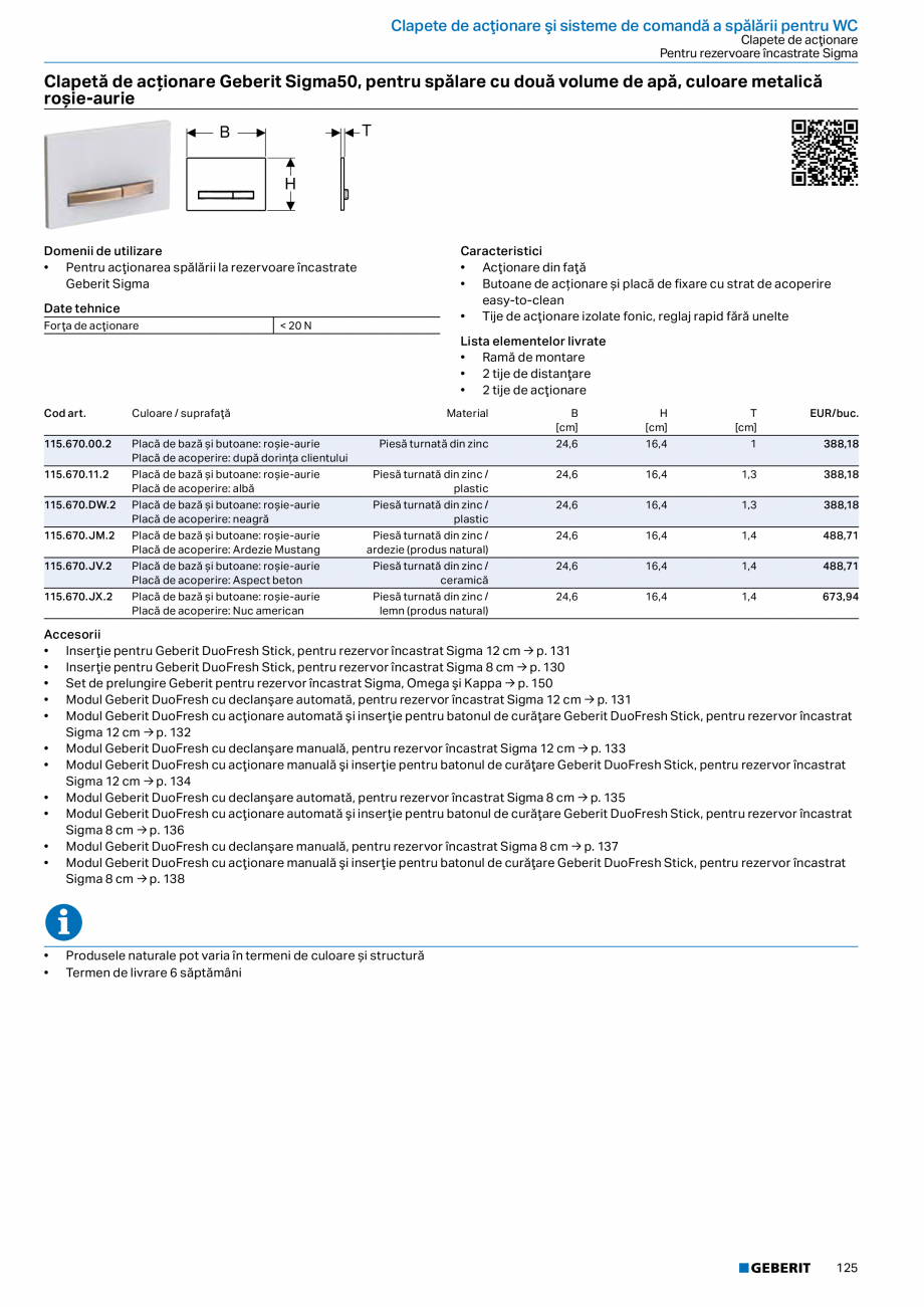 Pagina 124-Catalog GEBERIT - Sisteme sanitare - 2022  Catalog, brosura Romana dmisie Geberit pentru pisoar (cod...