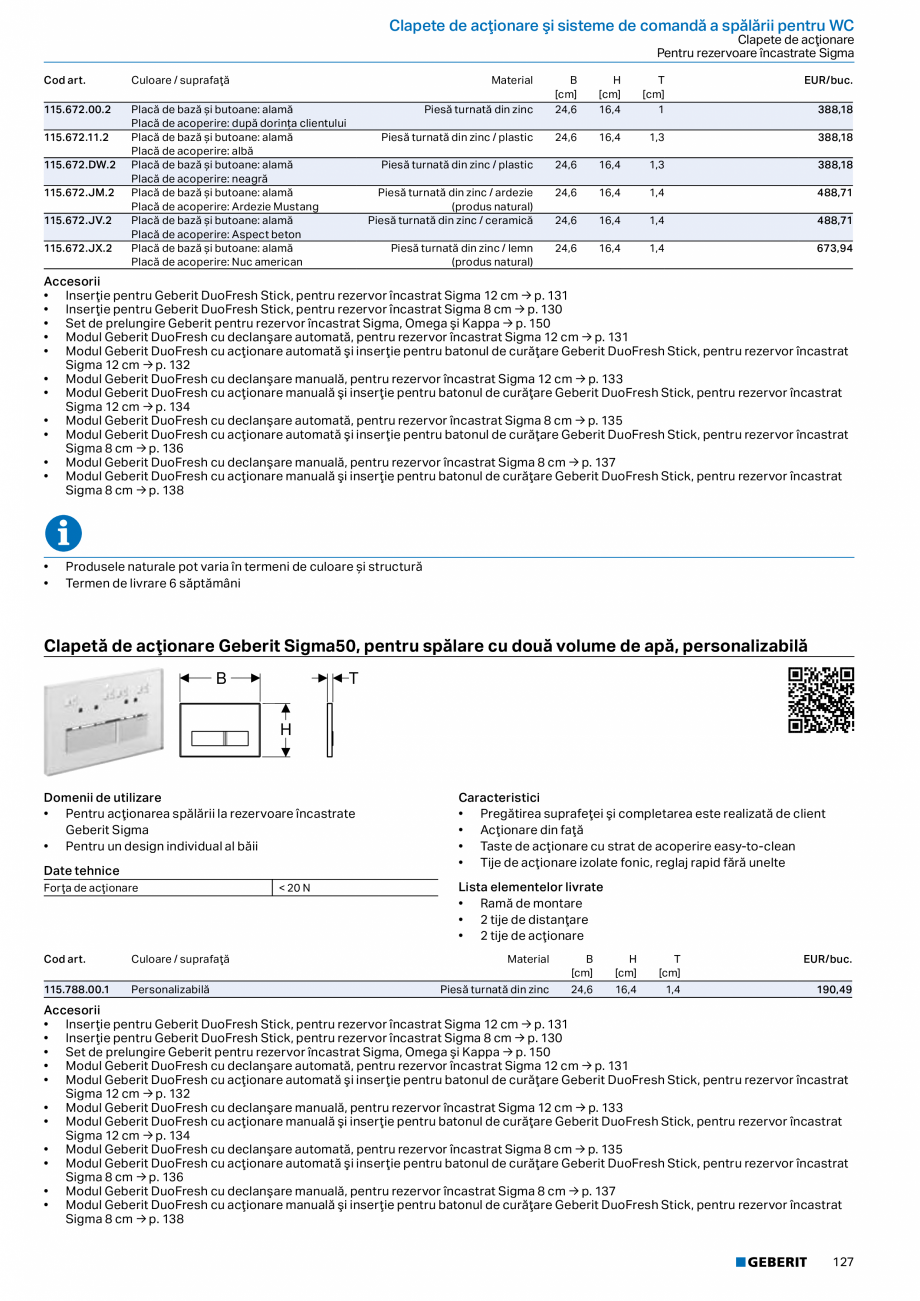 Pagina 126-Catalog GEBERIT - Sisteme sanitare - 2022  Catalog, brosura Romana Adaptarea înălţimii...
